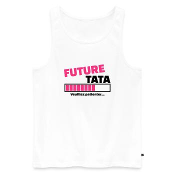 future tata veuillez patienter - Débardeur bio Premium Homme - blanc - Devant - AI Model Male 178 light (178cm)