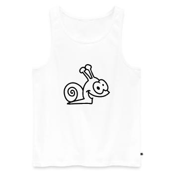 escargot drôle - ligne - Débardeur bio Premium Homme - blanc - Devant - Michal (187cm)