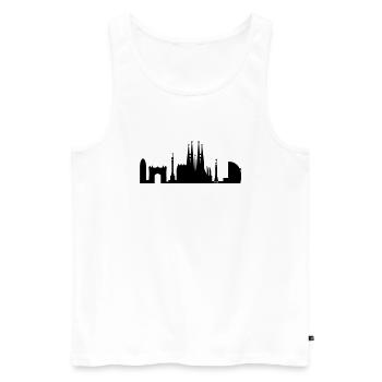 Skyline Barcelona Espagne - Débardeur bio Premium Homme - blanc - Devant - AI Model Male 178 light (178cm)