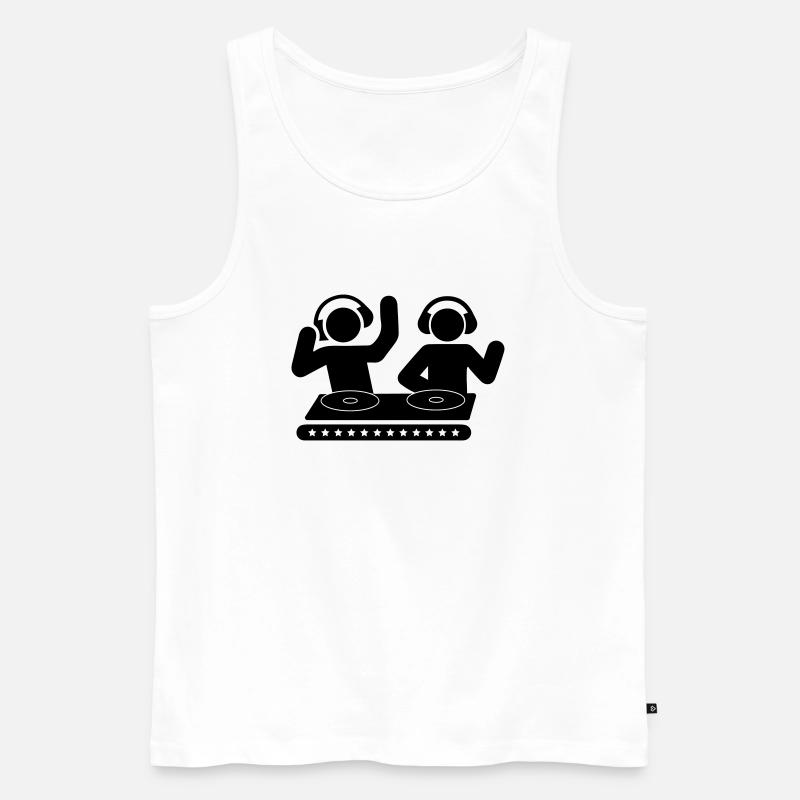 Double DJ - Männer Premium Bio Tank Top - Weiß