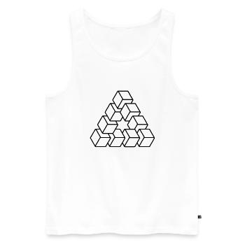 Square Triangle Hipster Illusion - Männer Premium Bio Tank Top - Weiß - Vorne - AI Model Male 178 light (178cm)