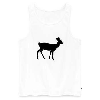 Reh silhouette - Männer Premium Bio Tank Top - Weiß - Vorne - AI Model Male 178 light (178cm)