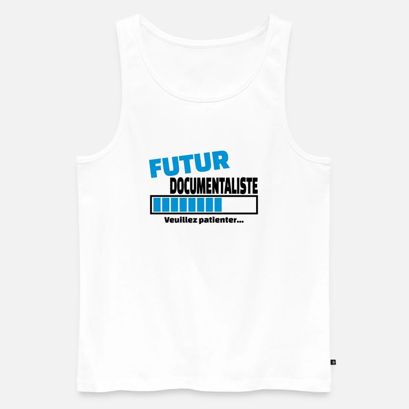 futur documentaliste - Débardeur bio Premium Homme - blanc