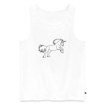 DAS Einhorn - Männer Premium Bio Tank Top - Weiß - Vorne - Michal (187cm)