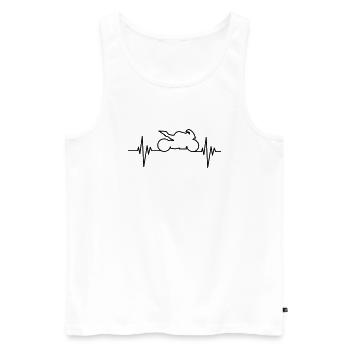 Motorcycle Pulse - Männer Premium Bio Tank Top - Weiß - Vorne - Michal (187cm)