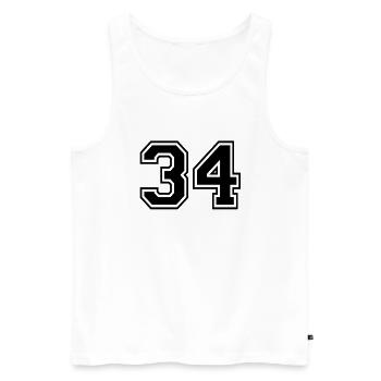 34 - Männer Premium Bio Tank Top - Weiß - Vorne - Michal (187cm)