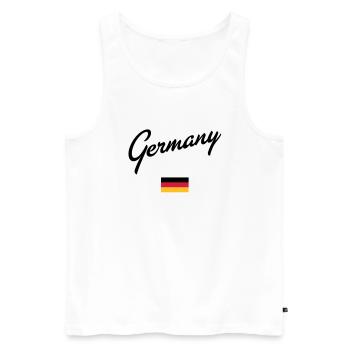 Germany - Men's Premium Organic Tank Top - white - Front - AI Model Male 178 light (178cm)