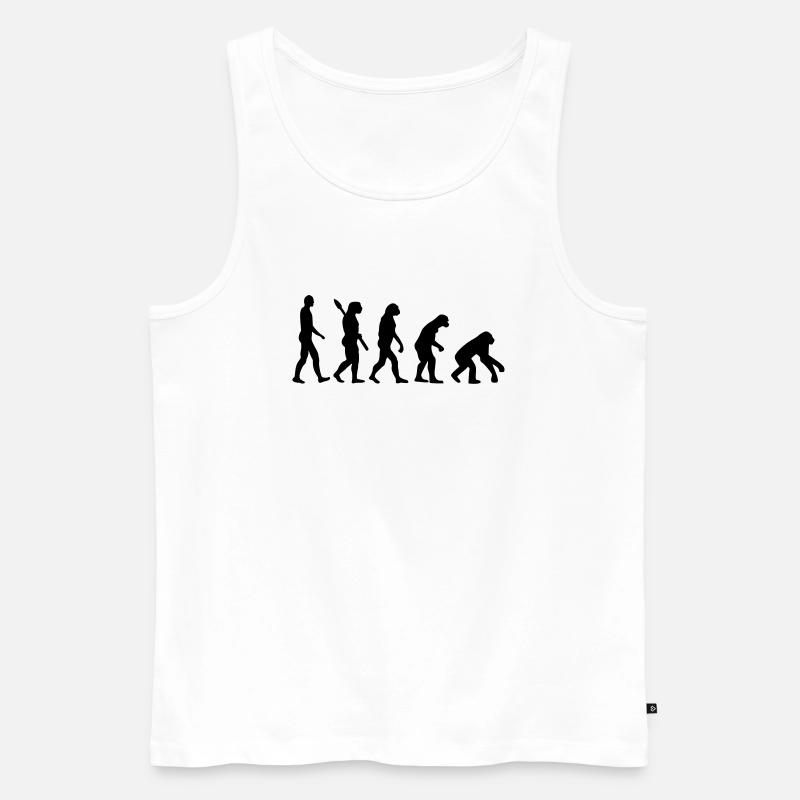 Evolution backwards - Men's Premium Organic Tank Top - white