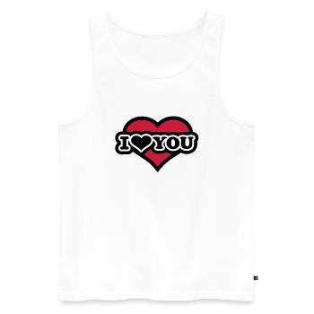 I love you - Débardeur bio Premium Homme - blanc - Devant - AI Model Male 178 light (178cm)