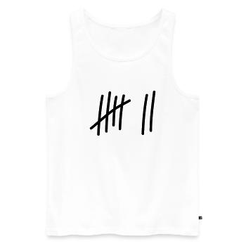 7 lines / / 7 times / / Birthday / / gift - Men's Premium Organic Tank Top - white - Front - Michal (187cm)