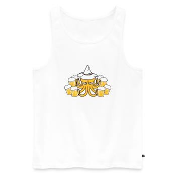 bier saufen trinken durst party feiern - Männer Premium Bio Tank Top - Weiß - Vorne - Michal (187cm)