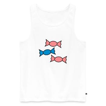 Bonbons - Männer Premium Bio Tank Top - Weiß - Vorne - AI Model Male 178 light (178cm)