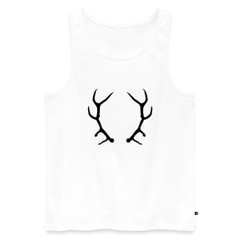 Geweih - Männer Premium Bio Tank Top - Weiß - Vorne - AI Model Male 178 light (178cm)