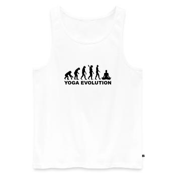 Yoga Evolution - Männer Premium Bio Tank Top - Weiß - Vorne - AI Model Male 178 light (178cm)