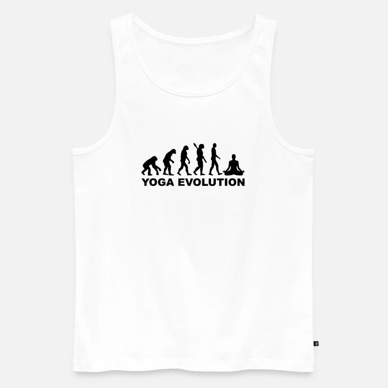 Yoga Evolution - Men's Premium Organic Tank Top - white