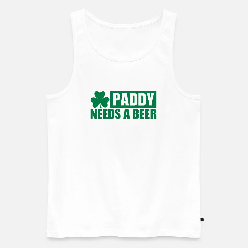 Paddy needs a Beer - Men's Premium Organic Tank Top - white