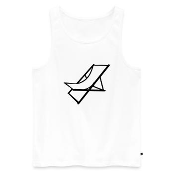 liegestuhl - Männer Premium Bio Tank Top - Weiß - Vorne - Michal (187cm)
