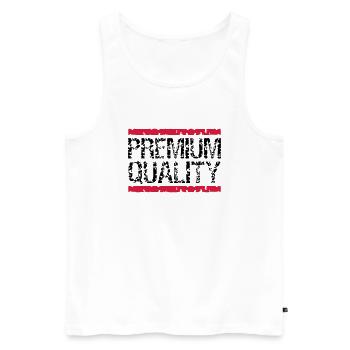 Cool Premium-Quality Logo-Design - Débardeur bio Premium Homme - blanc - Devant - AI Model Male 178 light (178cm)