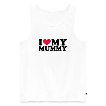 I love my Mummy - Débardeur bio Premium Homme - blanc - Devant - AI Model Male 178 light (178cm)
