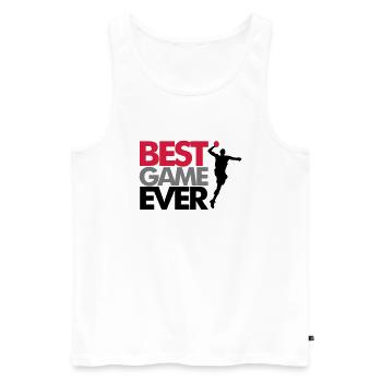 Best game ever - handball - Männer Premium Bio Tank Top - Weiß - Vorne - Michal (187cm)