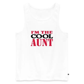 I'm the cool Aunt - Männer Premium Bio Tank Top - Weiß - Vorne - AI Model Male 178 light (178cm)