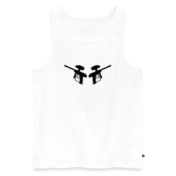 Paintball - Men's Premium Organic Tank Top - white - Front - AI Model Male 178 light (178cm)