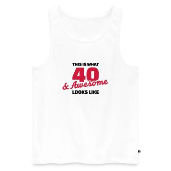 40 Birthday - Men's Premium Organic Tank Top - white - Front - Michal (187cm)