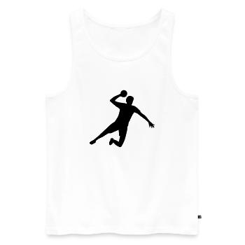 Handball - Männer Premium Bio Tank Top - Weiß - Vorne - Michal (187cm)