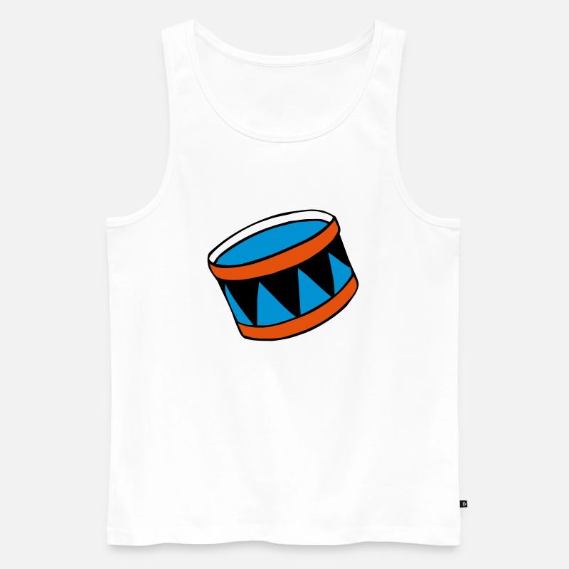 drums - Trommel - Männer Premium Bio Tank Top - Weiß