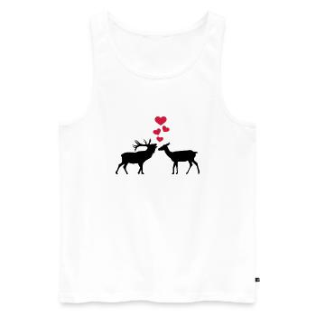 Hirsch - Männer Premium Bio Tank Top - Weiß - Vorne - Michal (187cm)
