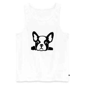 Bouledogue - Débardeur bio Premium Homme - blanc - Devant - AI Model Male 178 light (178cm)