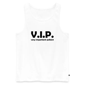 polizist - Männer Premium Bio Tank Top - Weiß - Vorne - Michal (187cm)