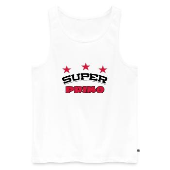 Super primo - Débardeur bio Premium Homme - blanc - Devant - AI Model Male 178 light (178cm)