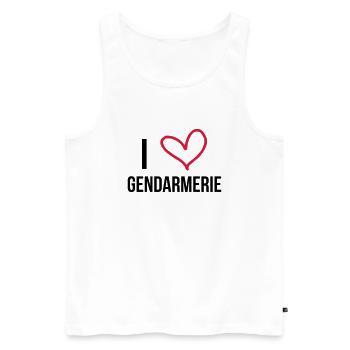 I Love Gendarmerie / Gendarmerie - Débardeur bio Premium Homme - blanc - Devant - AI Model Male 178 light (178cm)
