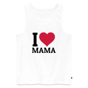 I love Mama - Männer Premium Bio Tank Top - Weiß - Vorne - Michal (187cm)