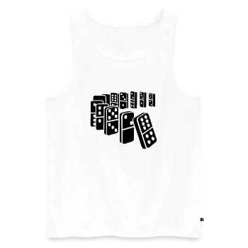 Domino - Männer Premium Bio Tank Top - Weiß - Vorne - Michal (187cm)