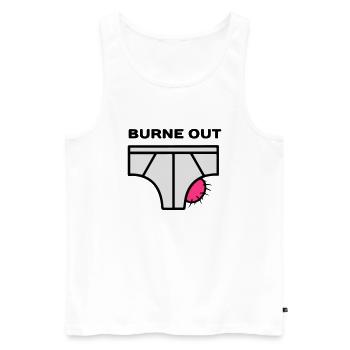 BURN OUT - Débardeur bio Premium Homme - blanc - Devant - AI Model Male 178 light (178cm)