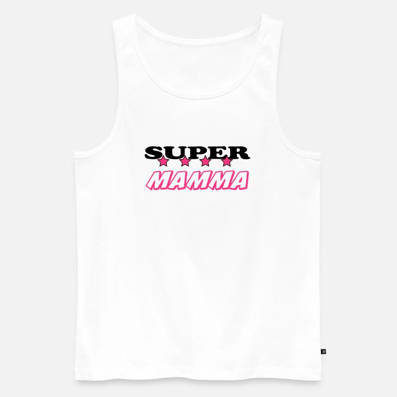 Super mamma - Männer Premium Bio Tank Top - Weiß