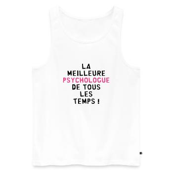 Psy / Psychanalyste / Psychiatre / Psychologue - Débardeur bio Premium Homme - blanc - Devant - AI Model Male 178 light (178cm)