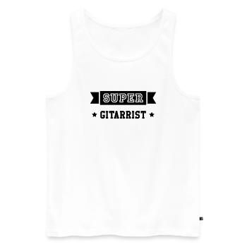 Gitarre - Gitarrist - Gitarristin - Musik - Rock - Männer Premium Bio Tank Top - Weiß - Vorne - AI Model Male 178 light (178cm)