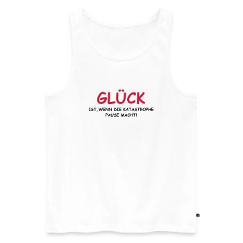 Glück ist... - Männer Premium Bio Tank Top - Weiß - Vorne - AI Model Male 178 light (178cm)