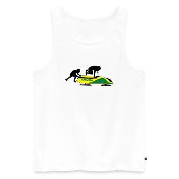 Bob - Team Jamaica - Männer Premium Bio Tank Top - Weiß - Vorne - Michal (187cm)