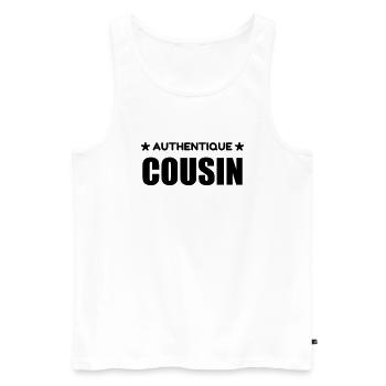 Onkel / Tante / Vetter / Cousin / Kusine - Männer Premium Bio Tank Top - Weiß - Vorne - AI Model Male 178 light (178cm)