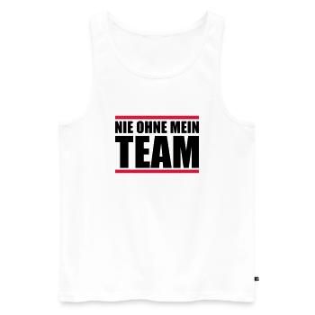 nie ohne mein team - Männer Premium Bio Tank Top - Weiß - Vorne - Michal (187cm)
