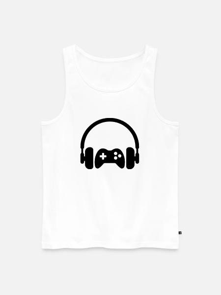 gamer gaming geek game spiel spieler - Männer Premium Bio Tank Top - Weiß