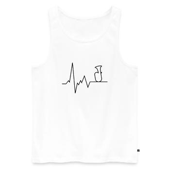 herzschlag tuba - Männer Premium Bio Tank Top - Weiß - Vorne - Michal (187cm)