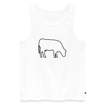 koe - Mannen Premium Bio Tanktop - wit - Voor - Michal (187cm)