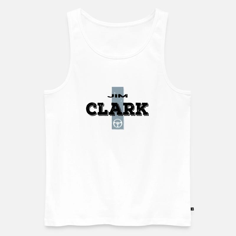 Jim Clark - Männer Premium Bio Tank Top - Weiß