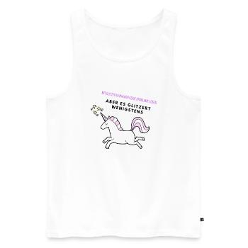 Glitzer Einhorn - Männer Premium Bio Tank Top - Weiß - Vorne - AI Model Male 178 light (178cm)