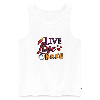 baker funny sayings bread box work saying - Men's Premium Organic Tank Top - white - Front - AI Model Male 178 light (178cm)